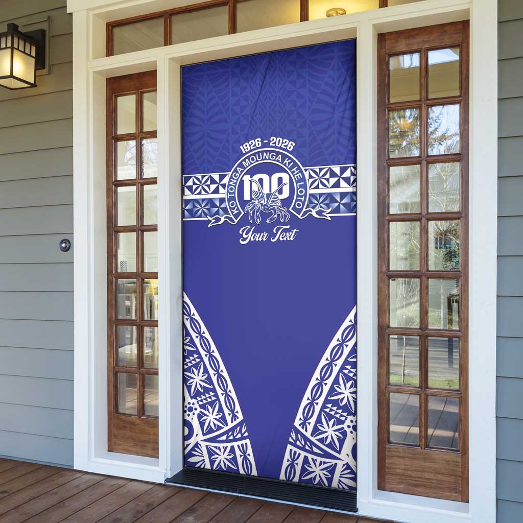 Personalised Queen Salote College Door Cover Kolisi Fefine 100th Anniversary Kupesi Blue - Polynesian Pride