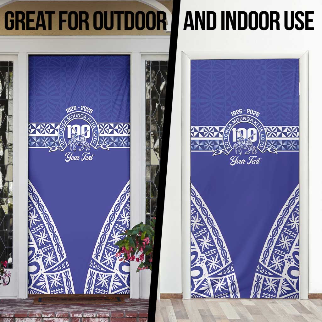 Personalised Queen Salote College Door Cover Kolisi Fefine 100th Anniversary Kupesi Blue - Polynesian Pride