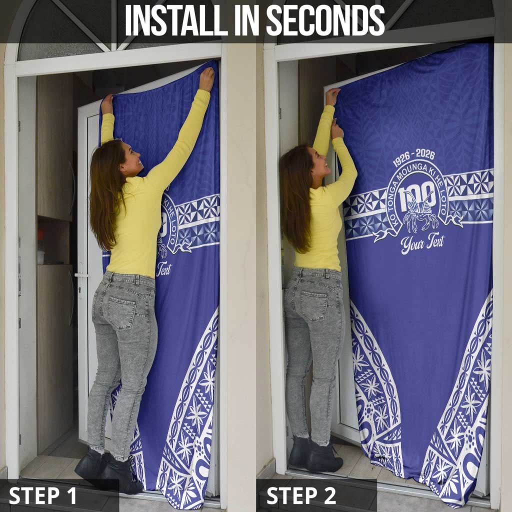 Personalised Queen Salote College Door Cover Kolisi Fefine 100th Anniversary Kupesi Blue - Polynesian Pride