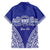 Personalised Queen Salote College Family Matching Off Shoulder Short Dress and Hawaiian Shirt Kolisi Fefine 100th Anniversary Kupesi Blue - Polynesian Pride