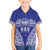Personalised Queen Salote College Family Matching Off Shoulder Short Dress and Hawaiian Shirt Kolisi Fefine 100th Anniversary Kupesi Blue - Polynesian Pride