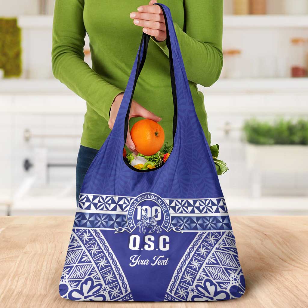 Personalised Queen Salote College Grocery Bag Kolisi Fefine 100th Anniversary Kupesi Blue - Polynesian Pride