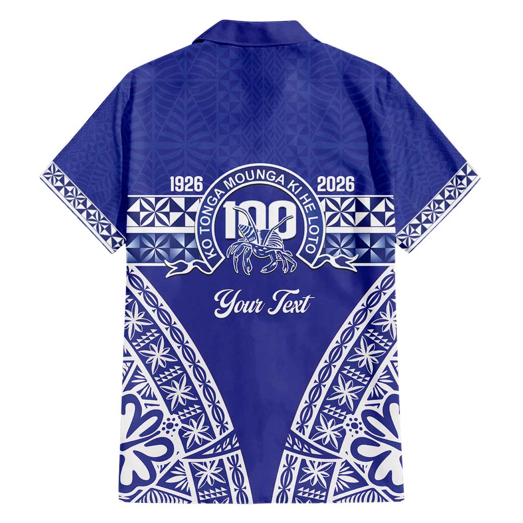 Personalised Queen Salote College Hawaiian Shirt Kolisi Fefine 100th Anniversary Kupesi Blue - Polynesian Pride