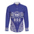 Personalised Queen Salote College Long Sleeve Button Shirt Kolisi Fefine 100th Anniversary Kupesi Blue - Polynesian Pride
