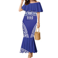 Personalised Queen Salote College Mermaid Dress Kolisi Fefine 100th Anniversary Kupesi Blue - Polynesian Pride