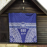 Personalised Queen Salote College Quilt Kolisi Fefine 100th Anniversary Kupesi Blue - Polynesian Pride