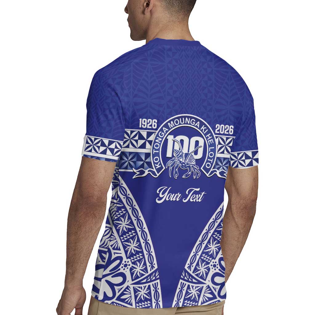 Personalised Queen Salote College Rugby Jersey Kolisi Fefine 100th Anniversary Kupesi Blue - Polynesian Pride
