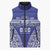 Personalised Queen Salote College Sleeveless Puffer Jacket Kolisi Fefine 100th Anniversary Kupesi Blue - Polynesian Pride