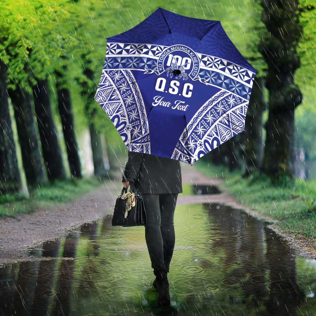 Personalised Queen Salote College Umbrella Kolisi Fefine 100th Anniversary Kupesi Blue - Polynesian Pride