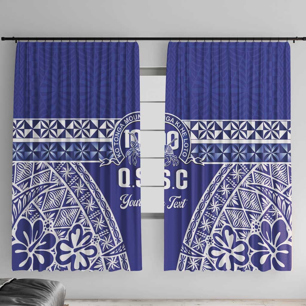 Personalised Queen Salote College Window Curtain Kolisi Fefine 100th Anniversary Kupesi Blue - Polynesian Pride