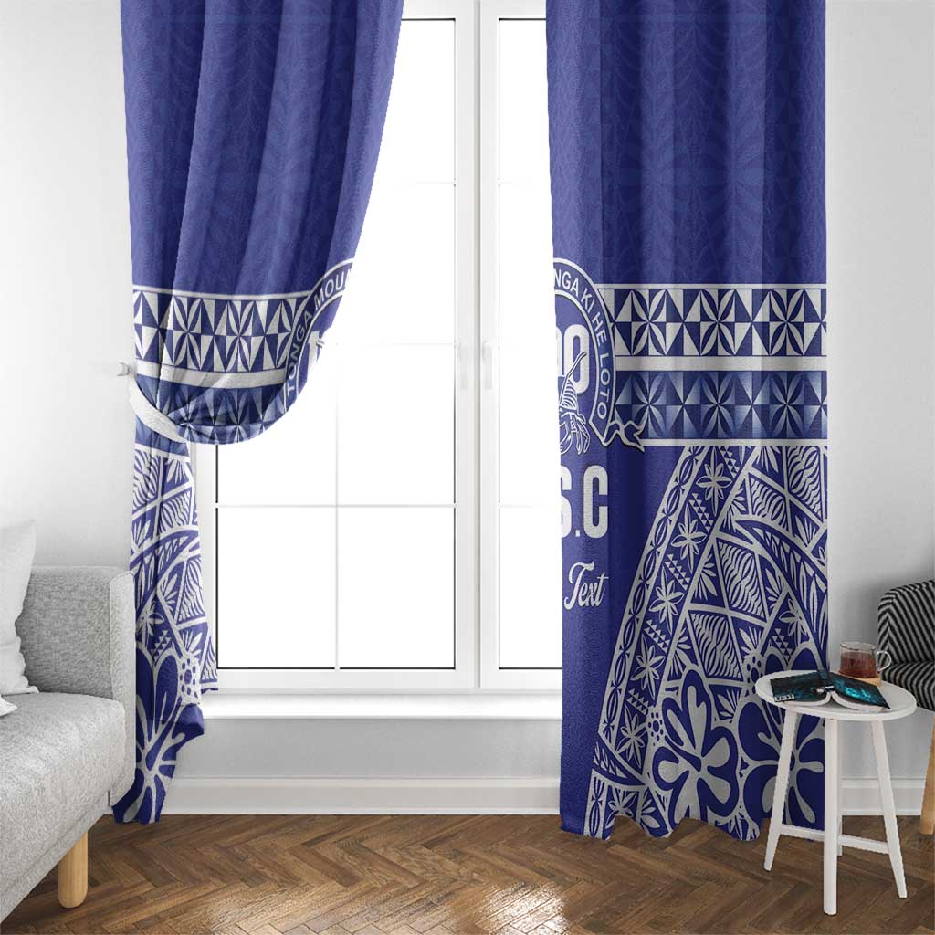 Personalised Queen Salote College Window Curtain Kolisi Fefine 100th Anniversary Kupesi Blue - Polynesian Pride