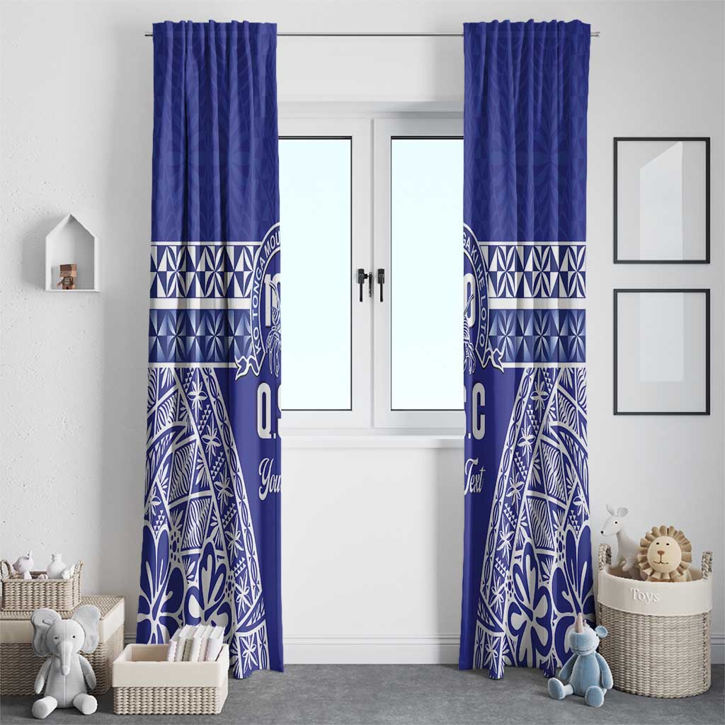 Personalised Queen Salote College Window Curtain Kolisi Fefine 100th Anniversary Kupesi Blue - Polynesian Pride