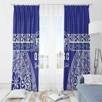 Personalised Queen Salote College Window Curtain Kolisi Fefine 100th Anniversary Kupesi Blue - Polynesian Pride