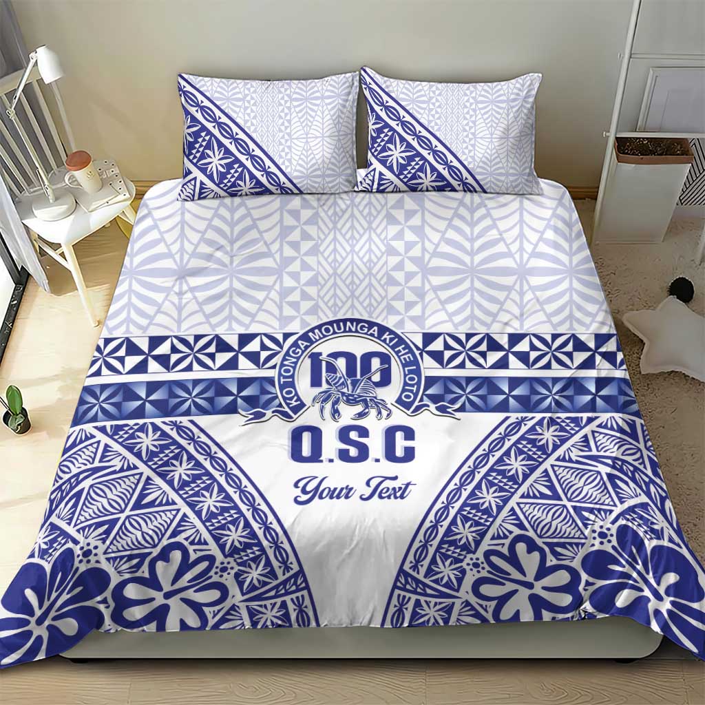 Personalised Queen Salote College Bedding Set Kolisi Fefine 100th Anniversary Kupesi White - Polynesian Pride