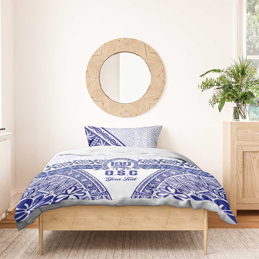 Personalised Queen Salote College Bedding Set Kolisi Fefine 100th Anniversary Kupesi White - Polynesian Pride