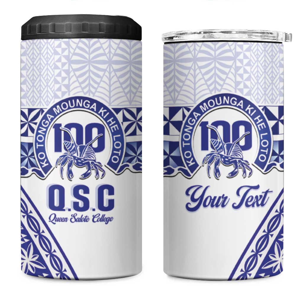 Personalised Queen Salote College 4 in 1 Can Cooler Tumbler Kolisi Fefine 100th Anniversary Kupesi White - Polynesian Pride