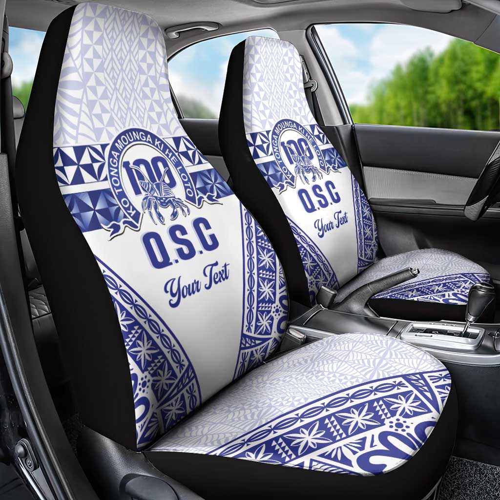 Personalised Queen Salote College Car Seat Cover Kolisi Fefine 100th Anniversary Kupesi White - Polynesian Pride