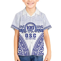 Personalised Queen Salote College Family Matching Short Sleeve Bodycon Dress and Hawaiian Shirt Kolisi Fefine 100th Anniversary Kupesi White - Polynesian Pride