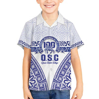 Personalised Queen Salote College Family Matching Summer Maxi Dress and Hawaiian Shirt Kolisi Fefine 100th Anniversary Kupesi White - Polynesian Pride