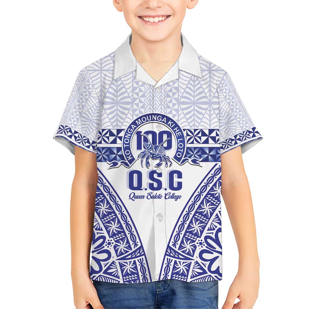 Personalised Queen Salote College Hawaiian Shirt Kolisi Fefine 100th Anniversary Kupesi White - Polynesian Pride