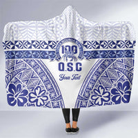Personalised Queen Salote College Hooded Blanket Kolisi Fefine 100th Anniversary Kupesi White - Polynesian Pride