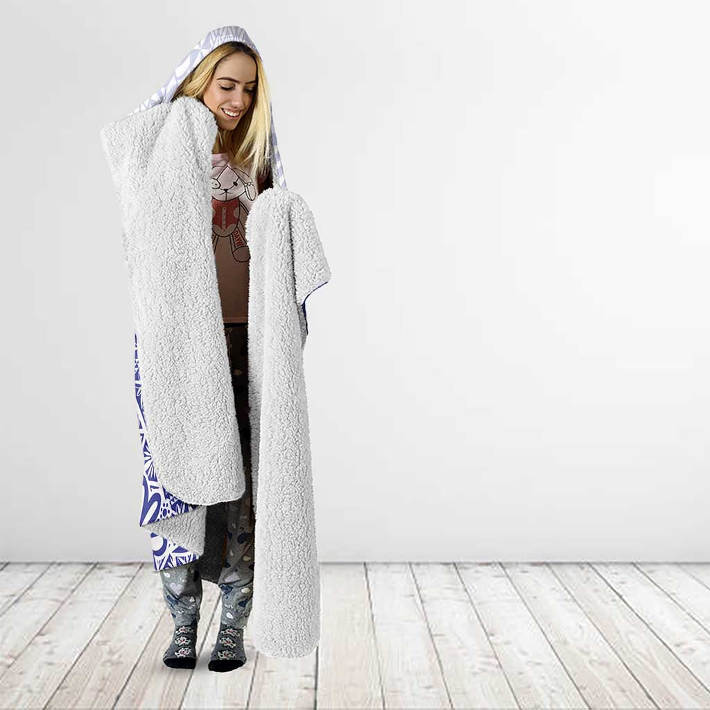 Personalised Queen Salote College Hooded Blanket Kolisi Fefine 100th Anniversary Kupesi White - Polynesian Pride