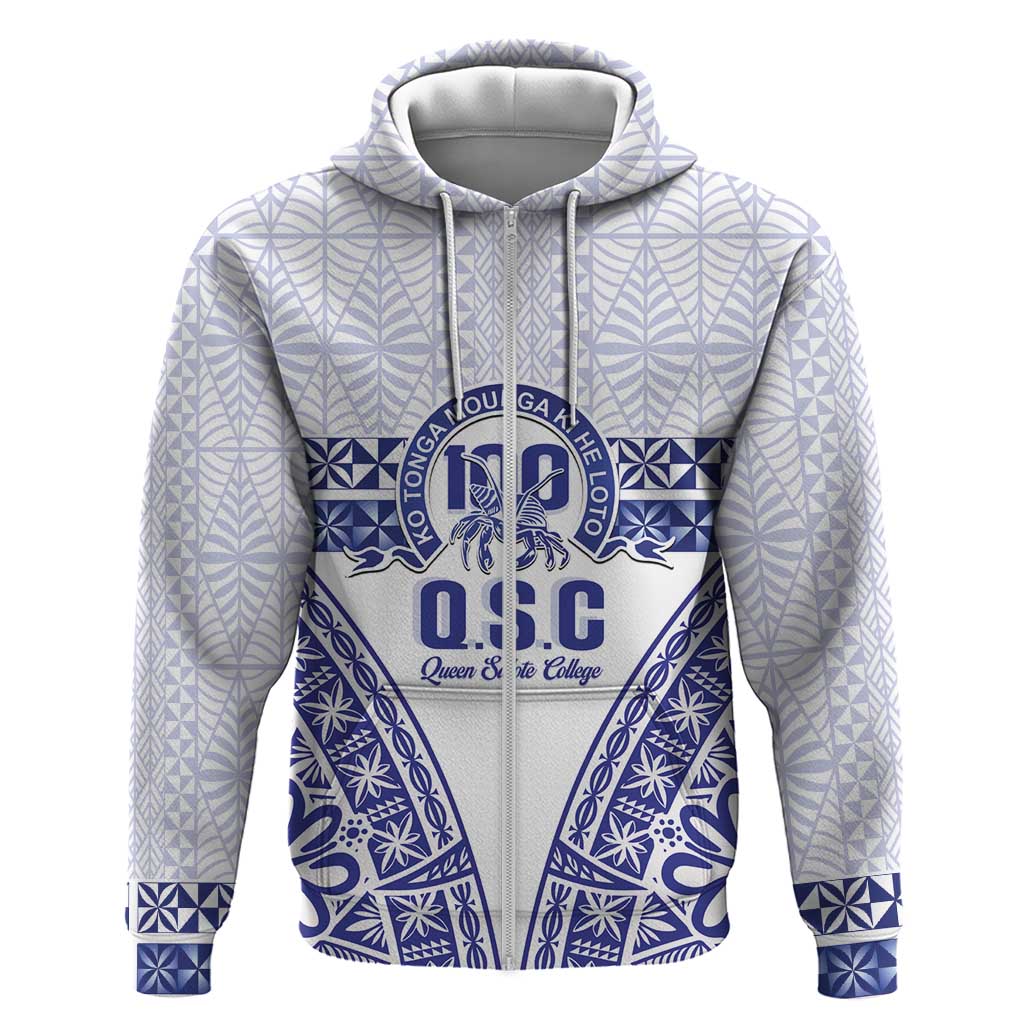 Personalised Queen Salote College Hoodie Kolisi Fefine 100th Anniversary Kupesi White - Polynesian Pride