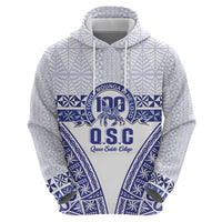 Personalised Queen Salote College Hoodie Kolisi Fefine 100th Anniversary Kupesi White - Polynesian Pride