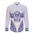 Personalised Queen Salote College Long Sleeve Button Shirt Kolisi Fefine 100th Anniversary Kupesi White - Polynesian Pride