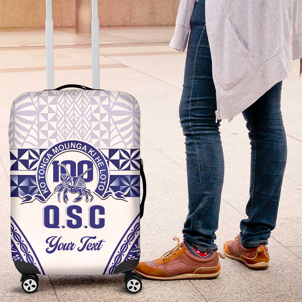 Personalised Queen Salote College Luggage Cover Kolisi Fefine 100th Anniversary Kupesi White - Polynesian Pride