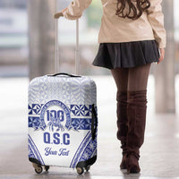 Personalised Queen Salote College Luggage Cover Kolisi Fefine 100th Anniversary Kupesi White - Polynesian Pride