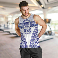Personalised Queen Salote College Men Tank Top Kolisi Fefine 100th Anniversary Kupesi White - Polynesian Pride