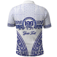 Personalised Queen Salote College Polo Shirt Kolisi Fefine 100th Anniversary Kupesi White - Polynesian Pride
