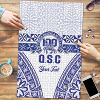Personalised Queen Salote College Puzzle Kolisi Fefine 100th Anniversary Kupesi White - Polynesian Pride
