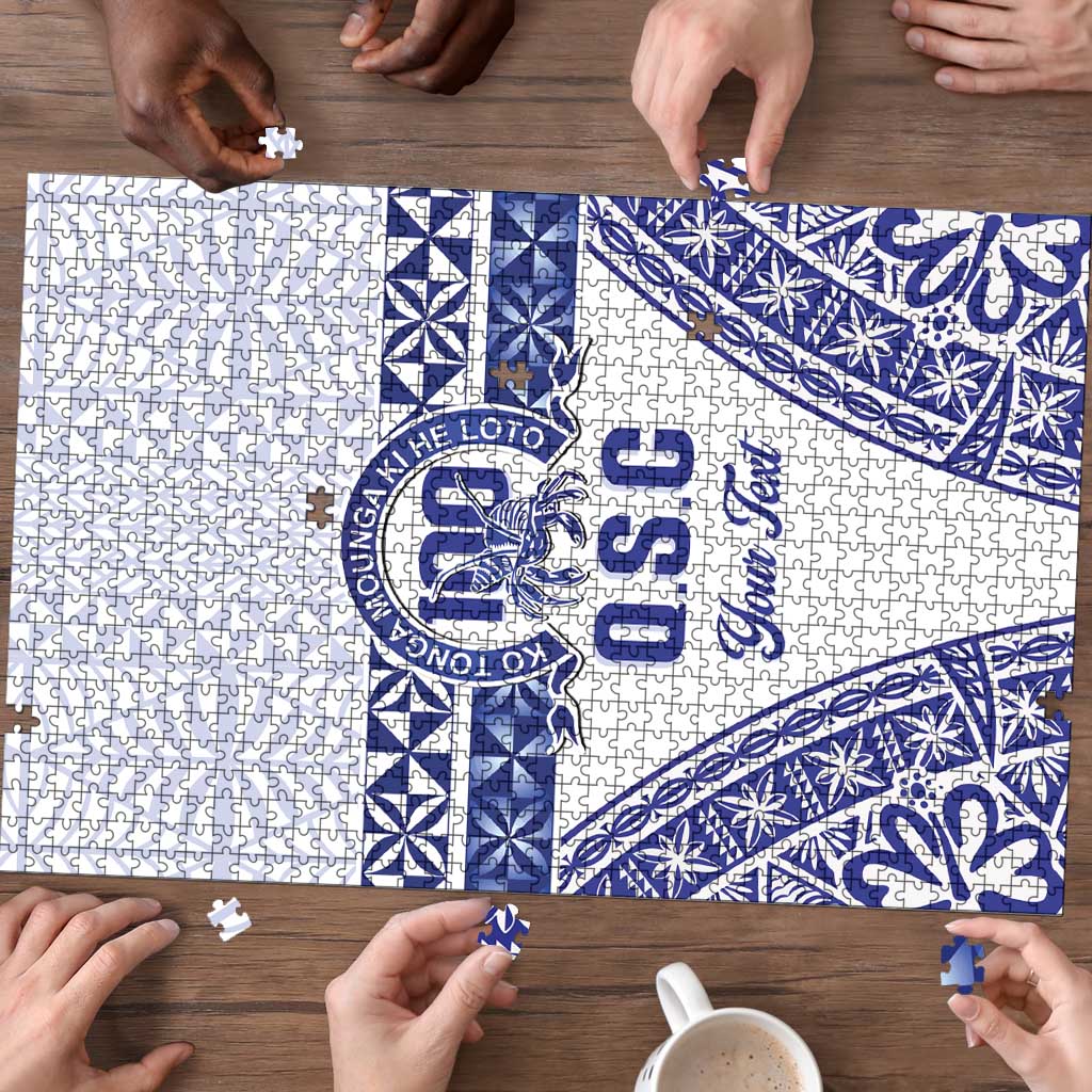 Personalised Queen Salote College Puzzle Kolisi Fefine 100th Anniversary Kupesi White - Polynesian Pride