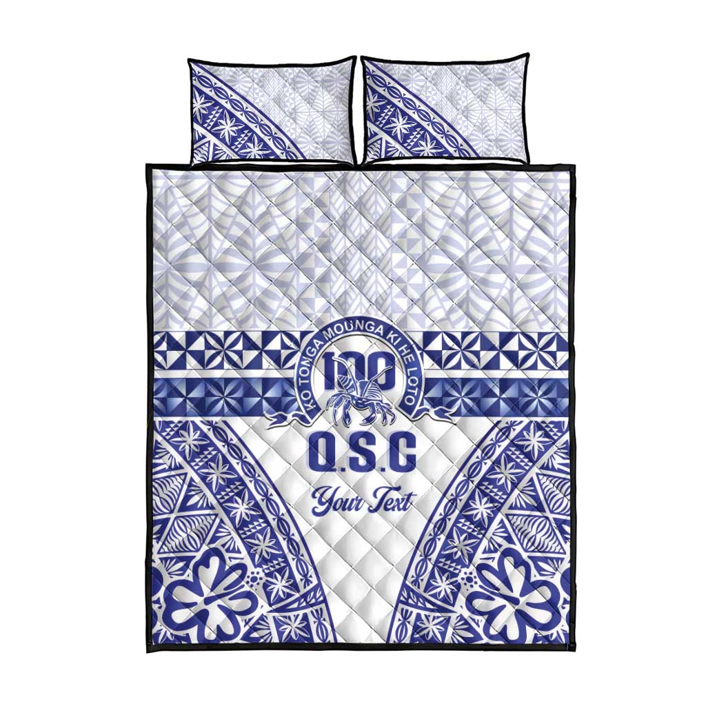 Personalised Queen Salote College Quilt Bed Set Kolisi Fefine 100th Anniversary Kupesi White - Polynesian Pride