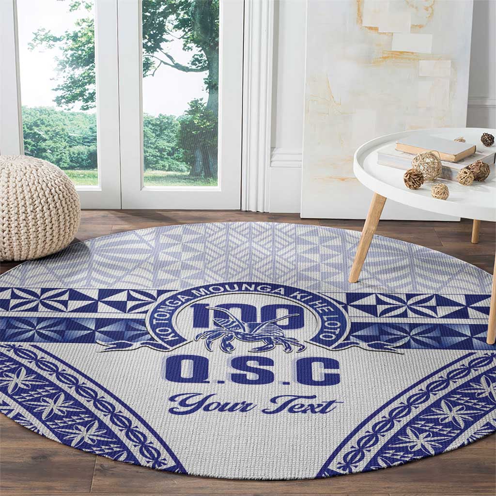 Personalised Queen Salote College Round Carpet Kolisi Fefine 100th Anniversary Kupesi White - Polynesian Pride