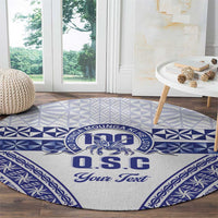 Personalised Queen Salote College Round Carpet Kolisi Fefine 100th Anniversary Kupesi White - Polynesian Pride