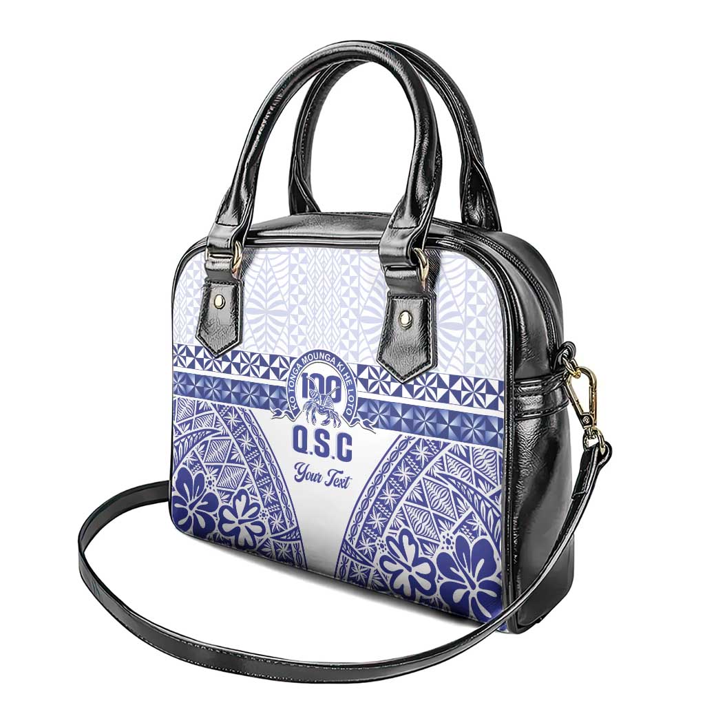 Personalised Queen Salote College Shoulder Handbag Kolisi Fefine 100th Anniversary Kupesi White - Polynesian Pride