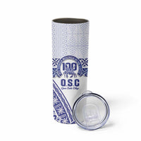 Personalised Queen Salote College Skinny Tumbler Kolisi Fefine 100th Anniversary Kupesi White - Polynesian Pride