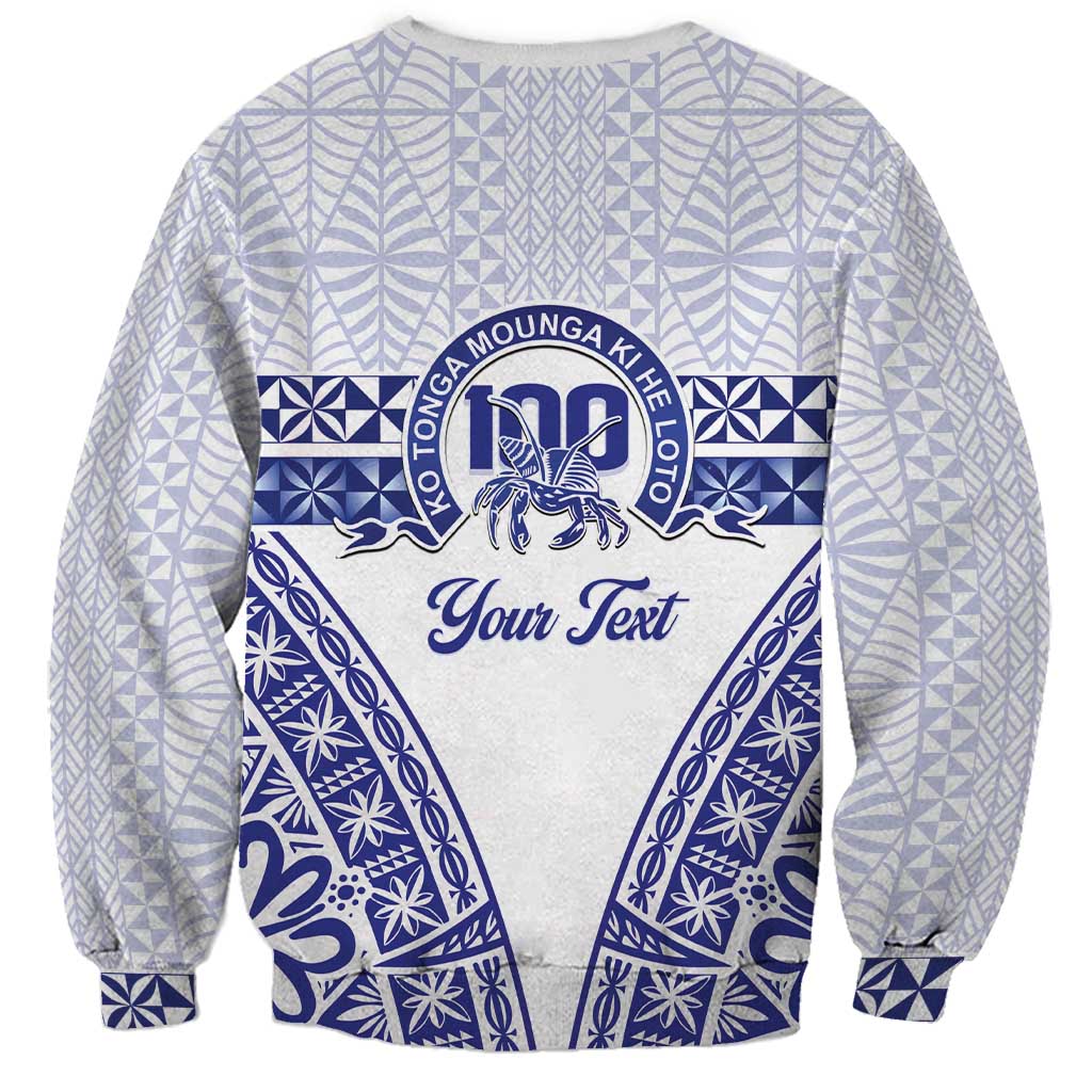 Personalised Queen Salote College Sweatshirt Kolisi Fefine 100th Anniversary Kupesi White - Polynesian Pride