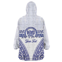 Personalised Queen Salote College Wearable Blanket Hoodie Kolisi Fefine 100th Anniversary Kupesi White - Polynesian Pride