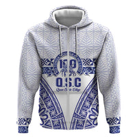 Personalised Queen Salote College Zip Hoodie Kolisi Fefine 100th Anniversary Kupesi White - Polynesian Pride