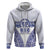 Personalised Queen Salote College Zip Hoodie Kolisi Fefine 100th Anniversary Kupesi White - Polynesian Pride