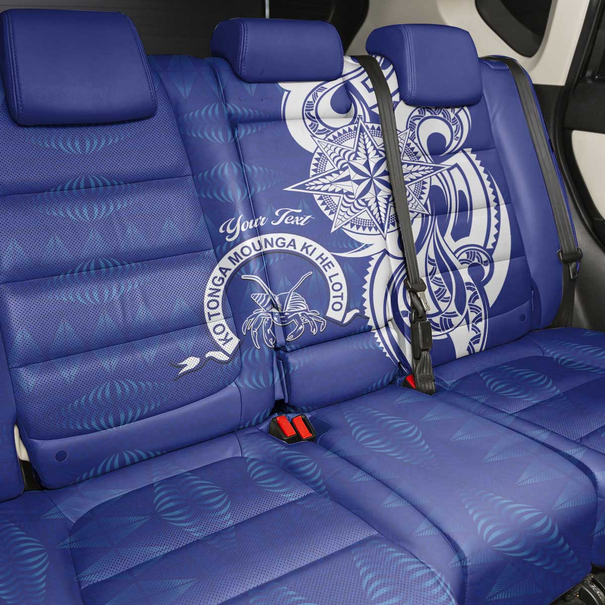 Personalised Queen Salote College Back Car Seat Cover QSC Est 1926 Ngatu Pattern - Polynesian Pride