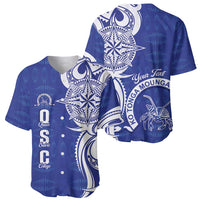 Personalised Queen Salote College Baseball Jersey QSC Est 1926 Ngatu Pattern - Polynesian Pride