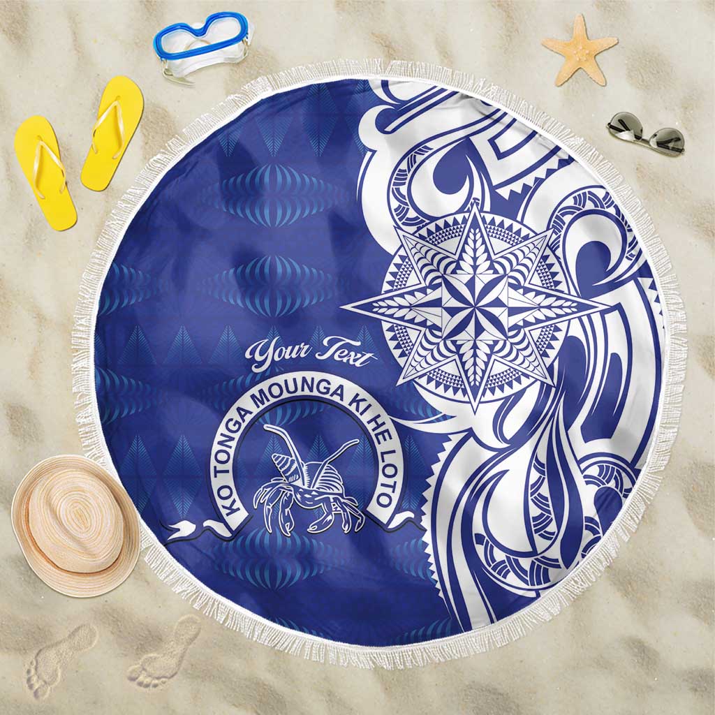 Personalised Queen Salote College Beach Blanket QSC Est 1926 Ngatu Pattern - Polynesian Pride