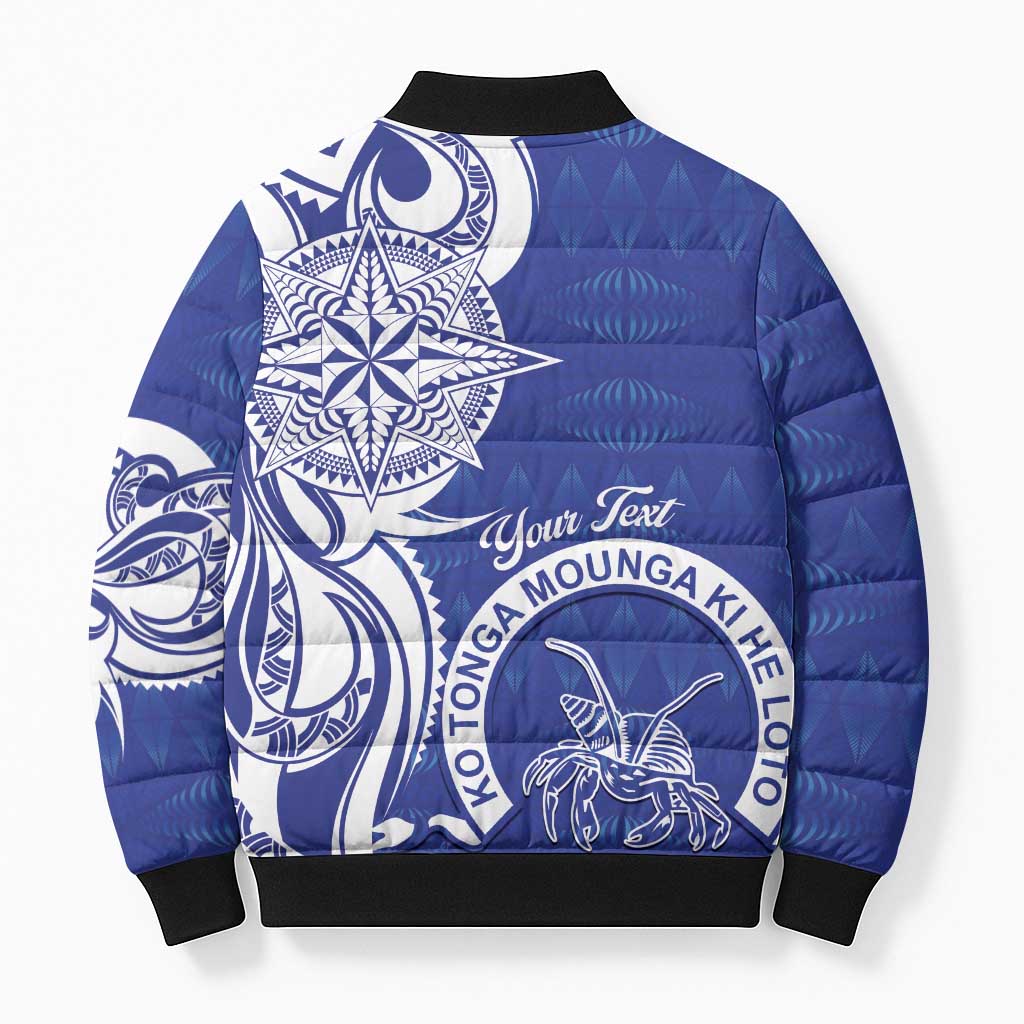 Personalised Queen Salote College Bomber Puffer Jacket QSC Est 1926 Ngatu Pattern - Polynesian Pride