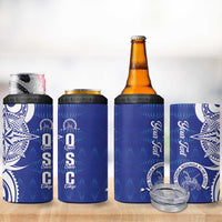 Personalised Queen Salote College 4 in 1 Can Cooler Tumbler QSC Est 1926 Ngatu Pattern - Polynesian Pride