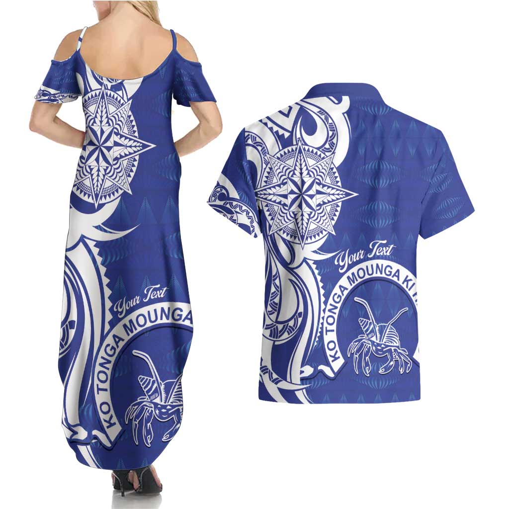 Personalised Queen Salote College Couples Matching Summer Maxi Dress and Hawaiian Shirt QSC Est 1926 Ngatu Pattern - Polynesian Pride